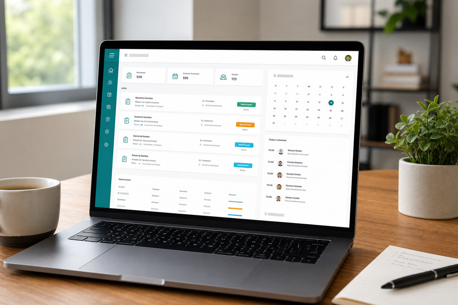 LeadTitan CRM dashboard on a laptop